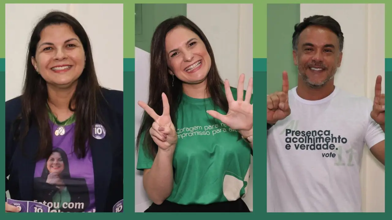 Elizabeth Chagas, Sâmia Farias e Adriano Leitinho