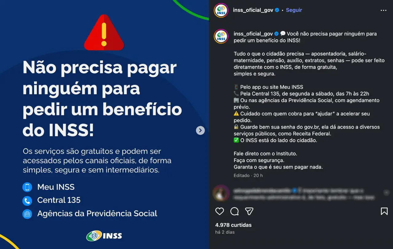 Postagem do INSS