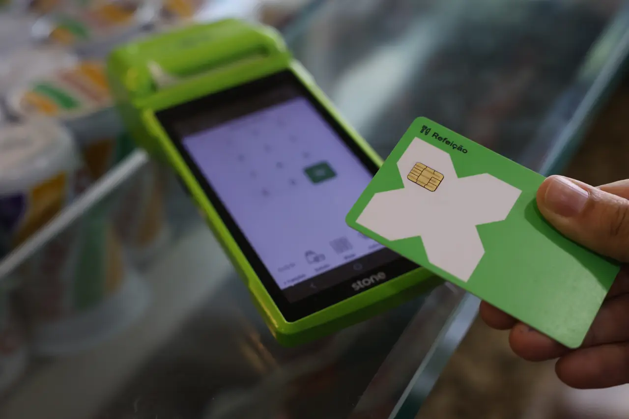 Transação comercial em maquininha