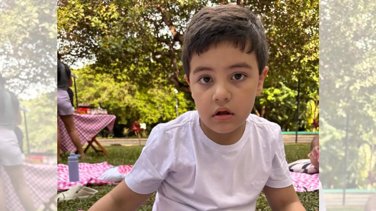 Caio Braide, de 7 anos, em parque