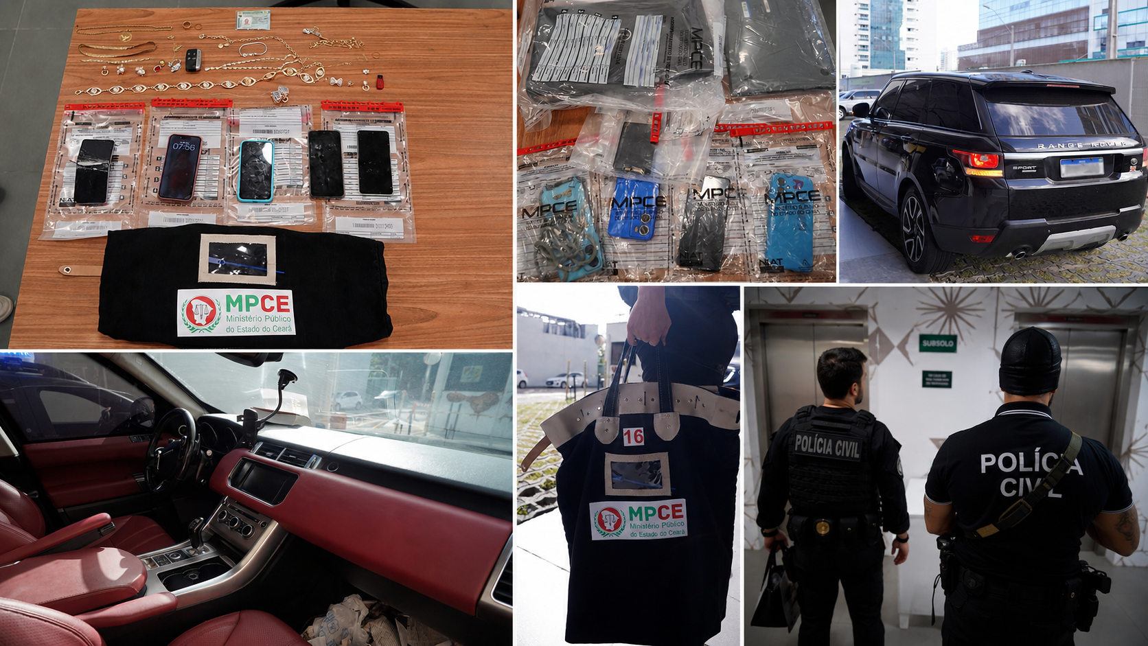 Imagens da operação “Mensageiros do Crime”, do MPCE