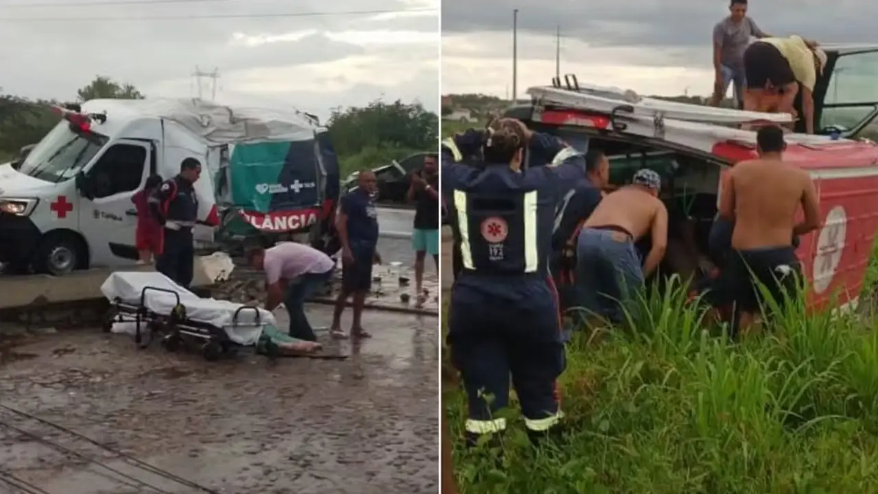 Acidente ocorrido em maio de 2025, na BR-222, durante uma remoção urgente entre Tianguá e Sobral