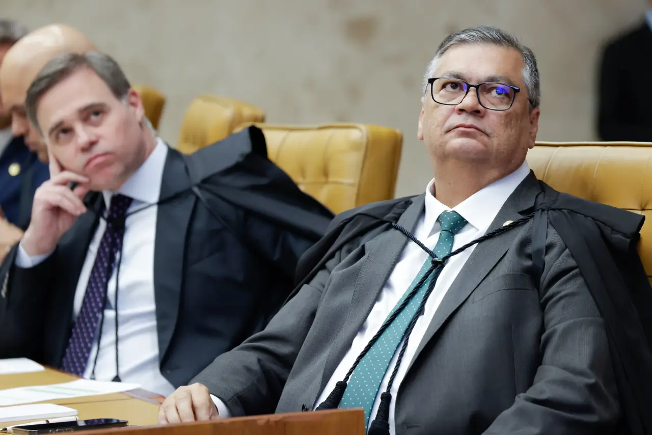 Sessão plenária do STF - 21/08/2024 Ministro Flávio Dino e ministro André Mendonça durante sessão plenária do STF